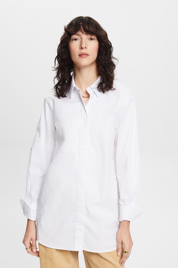 Loose Fit Shirt Blouse, WHITE, detail image number 1