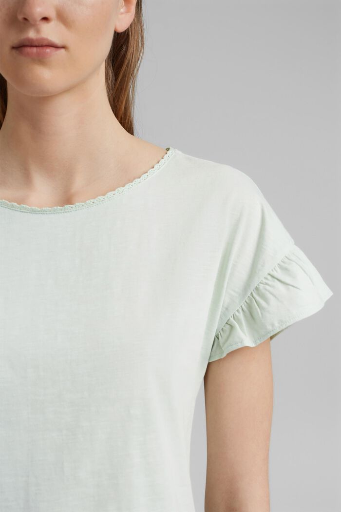 T-shirt with flounces, organic cotton, PASTEL GREEN, detail image number 2