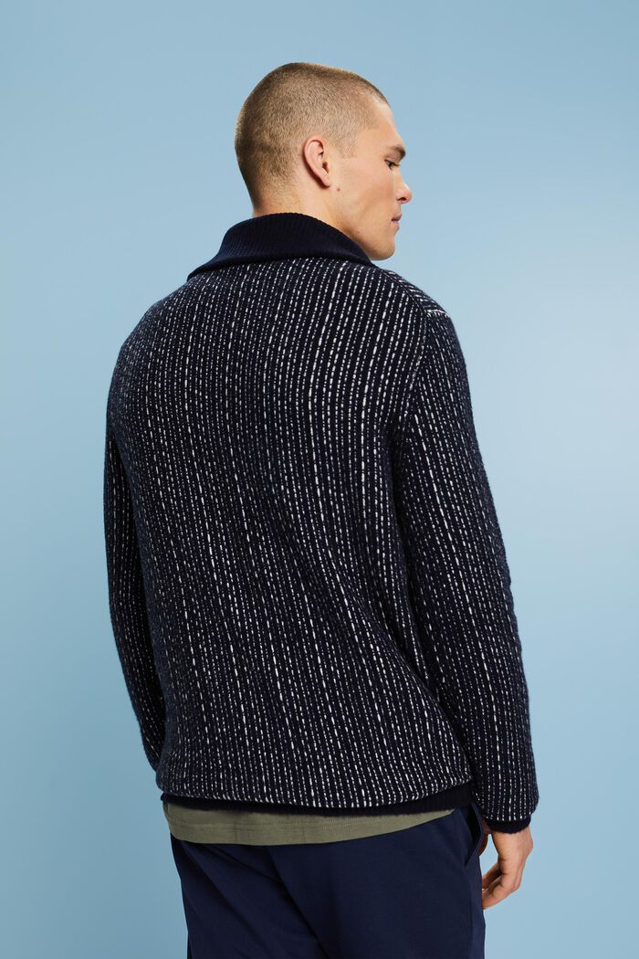 Long Sleeve Troyer Sweater, NAVY, detail image number 3