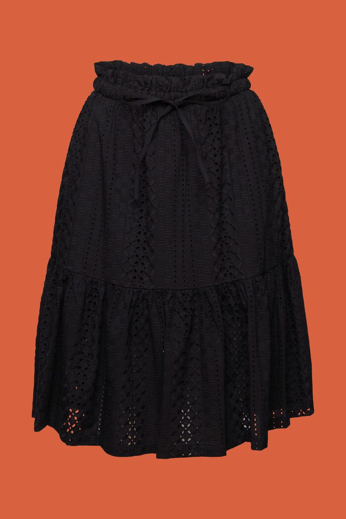 Embroidered skirt, LENZING™ ECOVERO™, BLACK, detail image number 6
