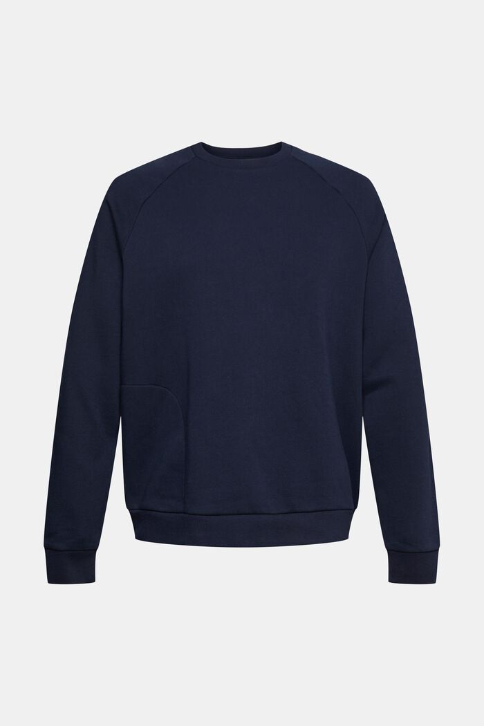 Sweatshirt with a zip pocket, NAVY, overview