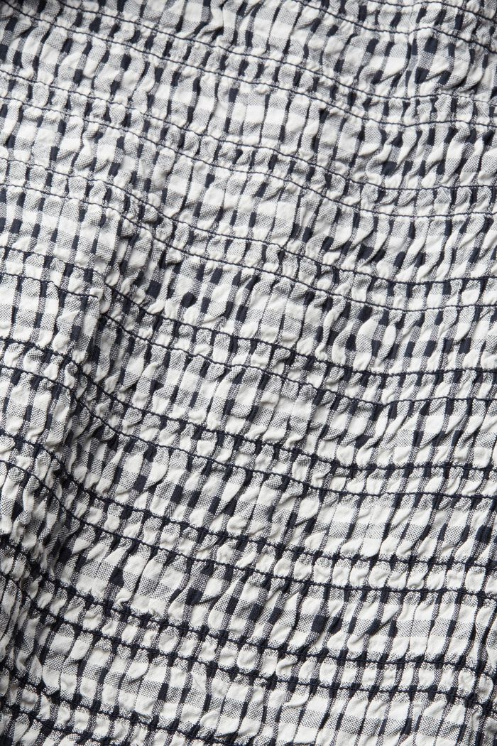 Checked blouse with a square neckline, BLACK, detail image number 4