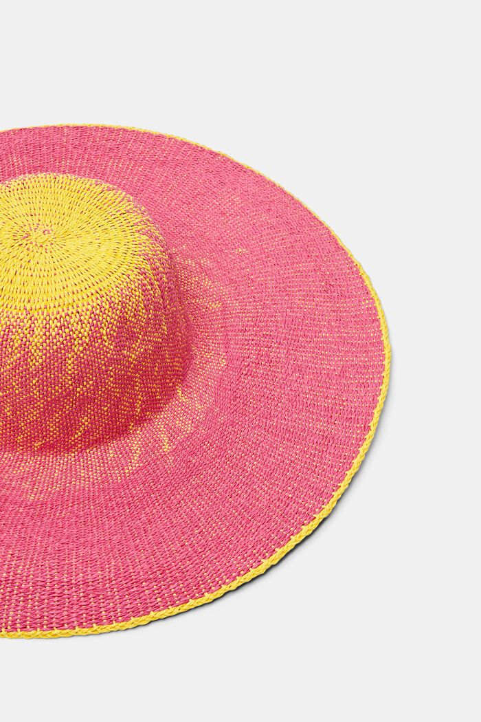 Ombré Two-Tone Sun Hat, PINK FUCHSIA, detail image number 1