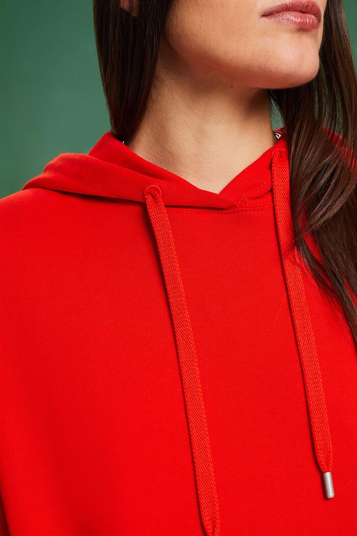 Hooded Oversized Sweat Dress, RED, detail image number 3