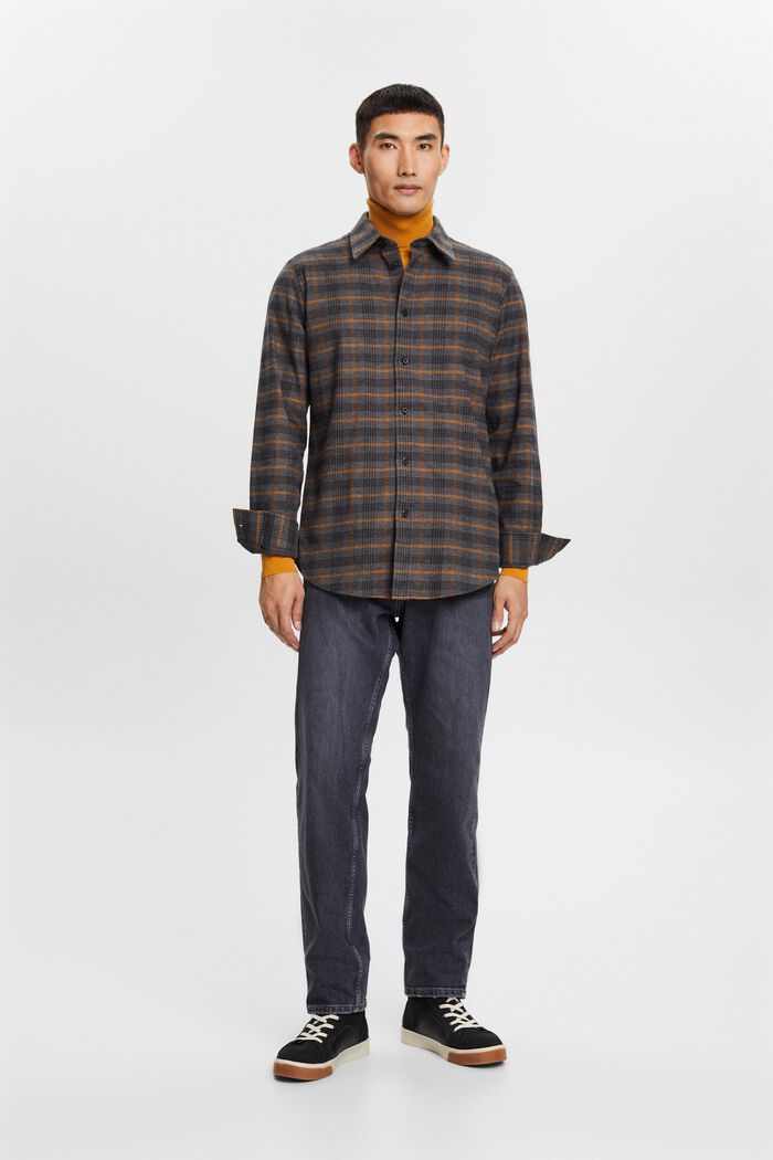 Flanell shirt with checks, ANTHRACITE, detail image number 4