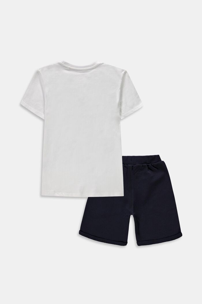 T-shirt and shorts set, in 100% cotton, WHITE, detail image number 1