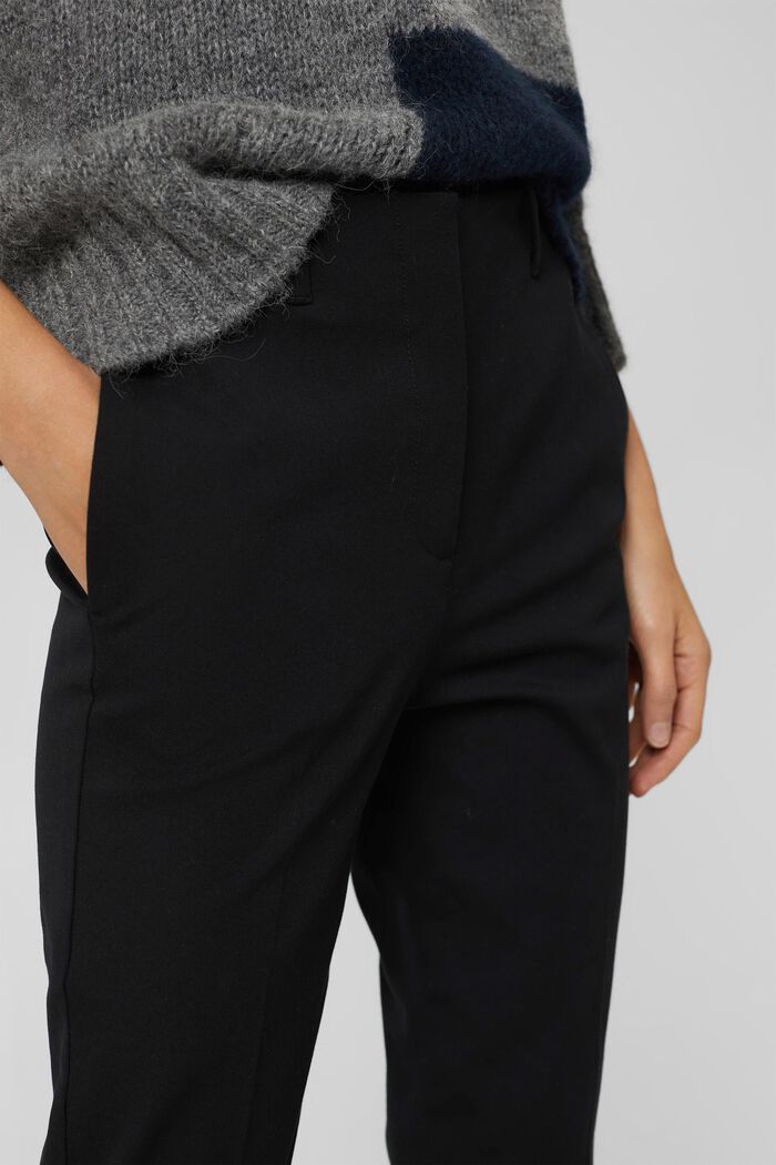 Cotton-blend stretch trousers, BLACK, detail image number 2