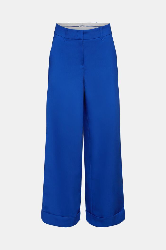 Twill Wide Leg Pants, BRIGHT BLUE, detail image number 7