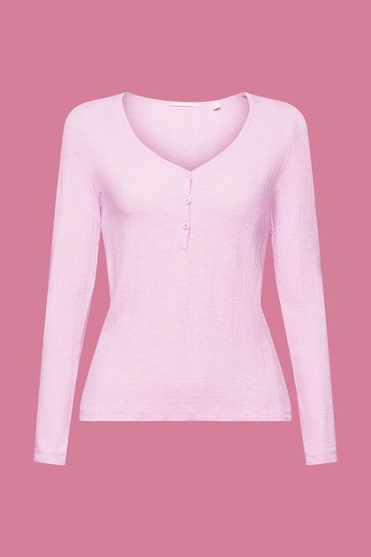 Textured ribbed long sleeve top