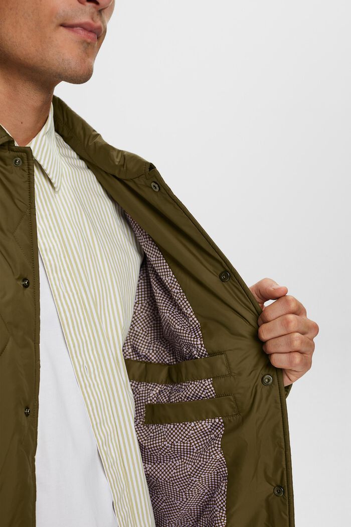 Recycled: quilted lightweight jacket, DARK KHAKI, detail image number 2