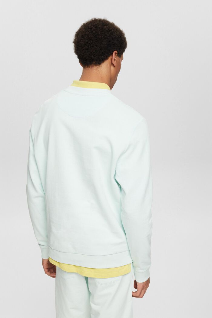 Sweatshirt with a small embroidered motif, LIGHT AQUA GREEN, detail image number 3