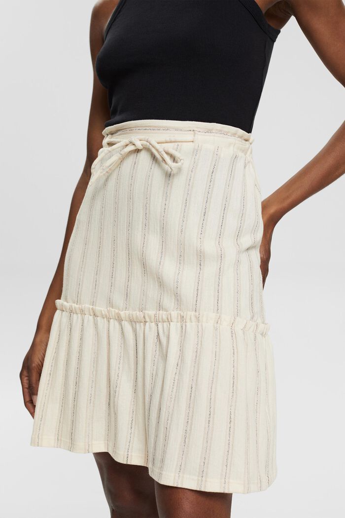 Drawstring skirt made of blended cotton, OFF WHITE, detail image number 3