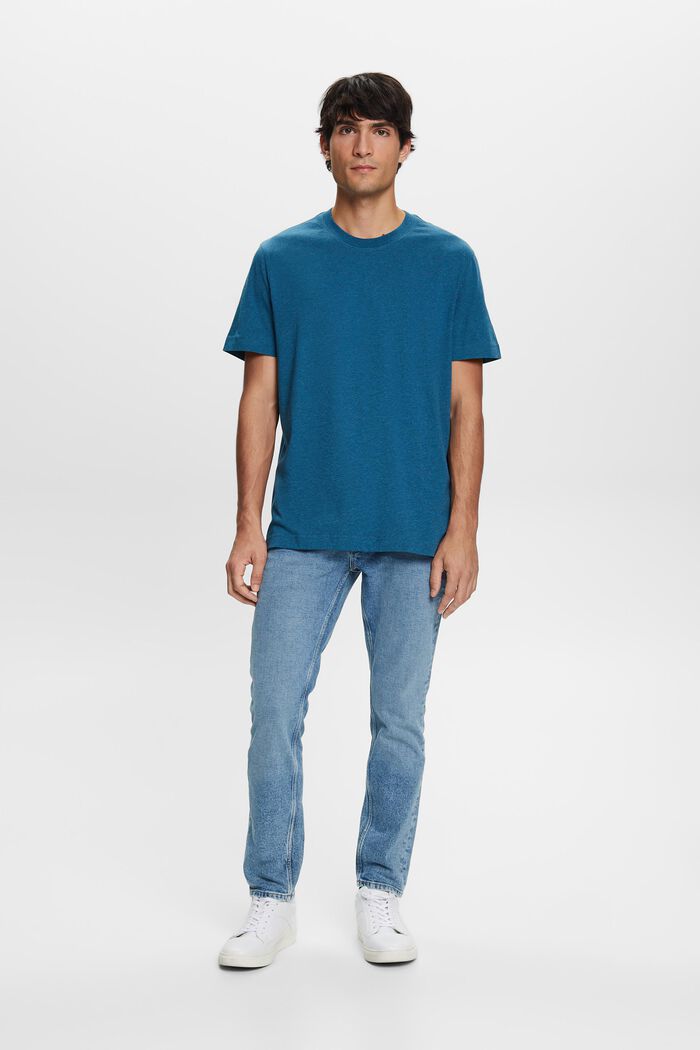 Crewneck t-shirt, 100% cotton, GREY BLUE, detail image number 1