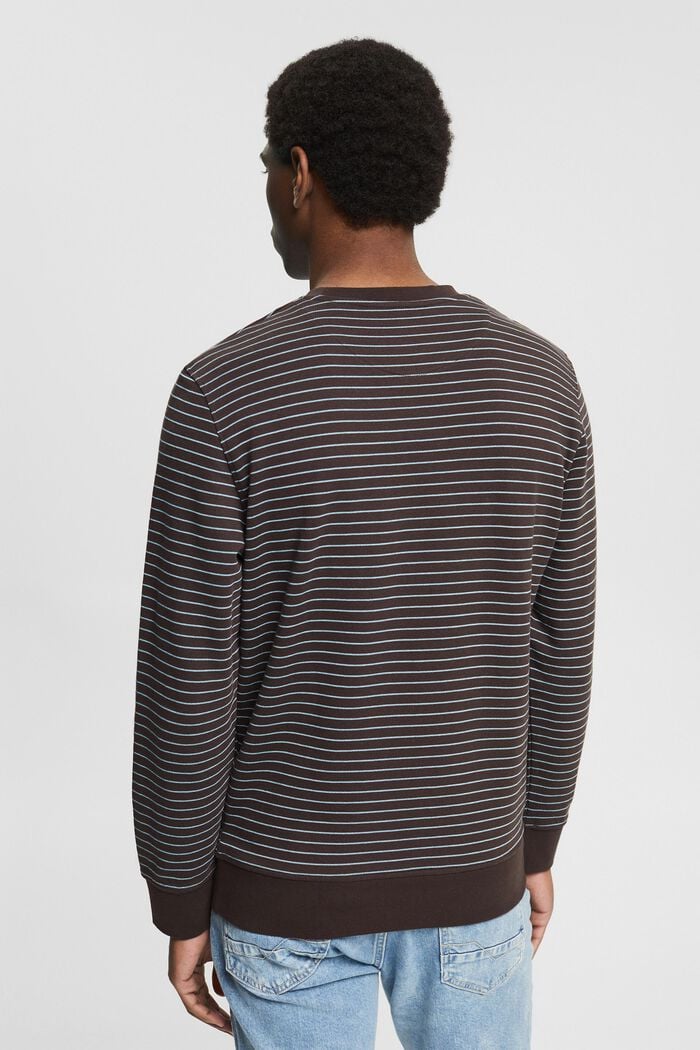 Striped sweatshirt made of cotton, BROWN, detail image number 3