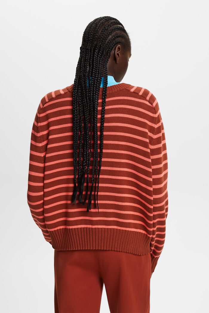 Striped jumpers, 100% cotton, RUST BROWN, detail image number 3