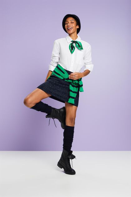 Lamé Knit Mini Skirt