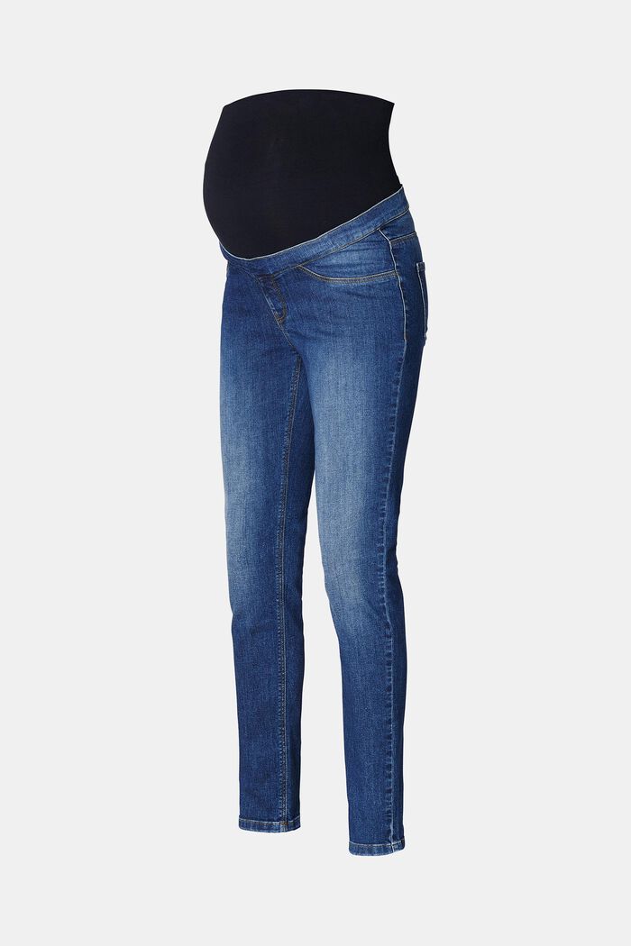 Stretch jeggings with an over-bump waistband, DARK WASHED, detail image number 5