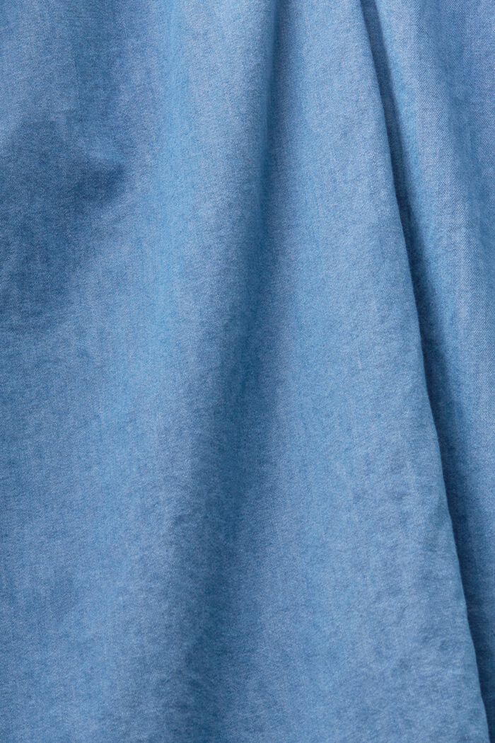 Cotton Chambray Denim Dress, BLUE LIGHT WASHED, detail image number 4