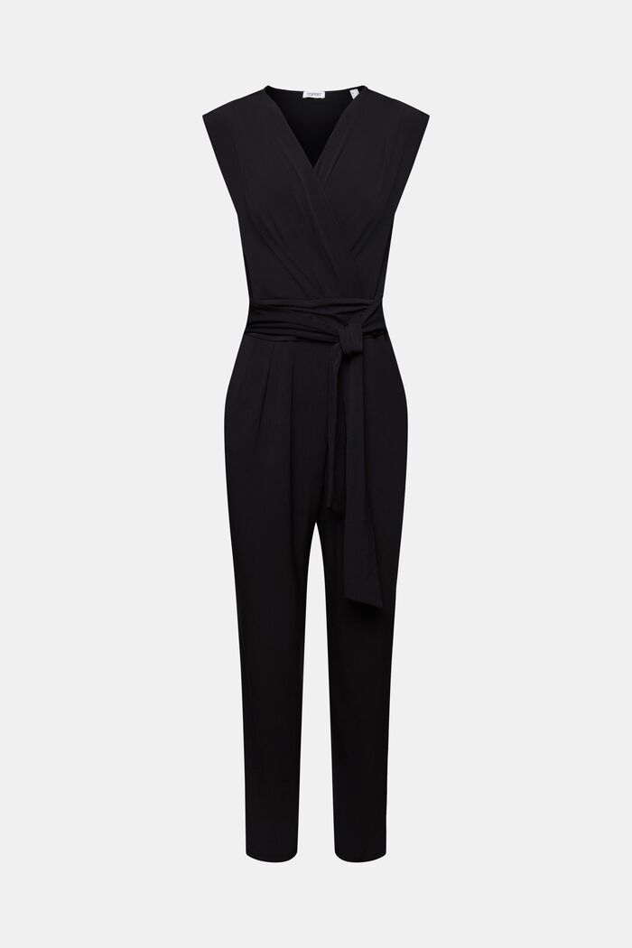 V-Neck Sleeveless Jumpsuit, BLACK, detail image number 5