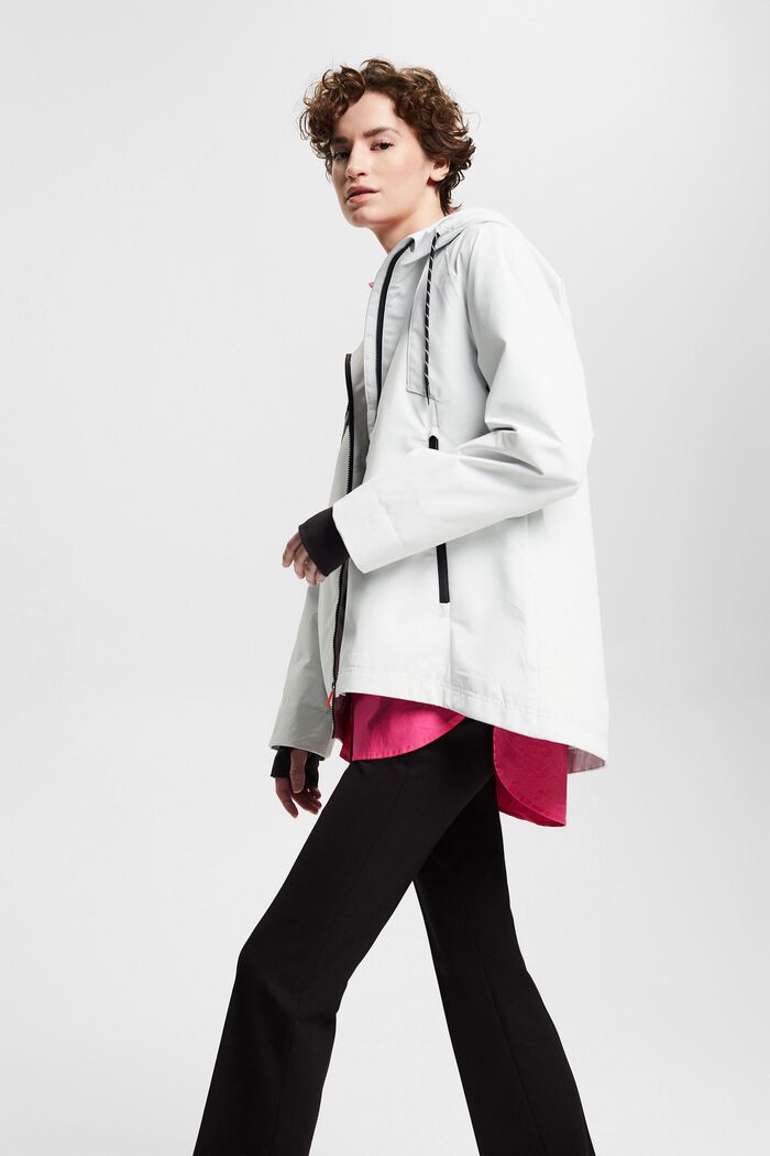 Made of recycled material: hooded rain jacket, WHITE, overview