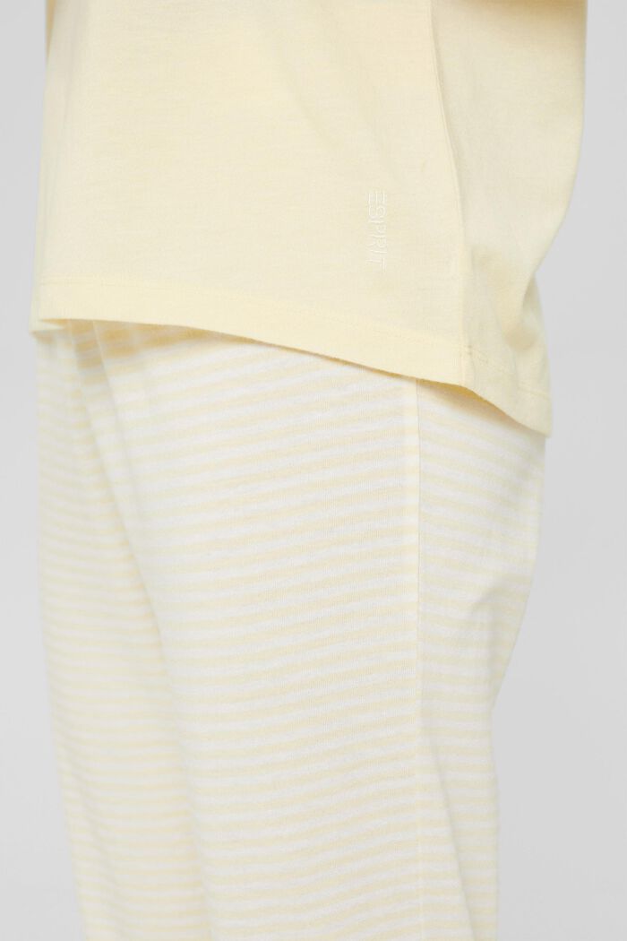 Velvety pyjama top, 100% organic cotton, PASTEL YELLOW, detail image number 0