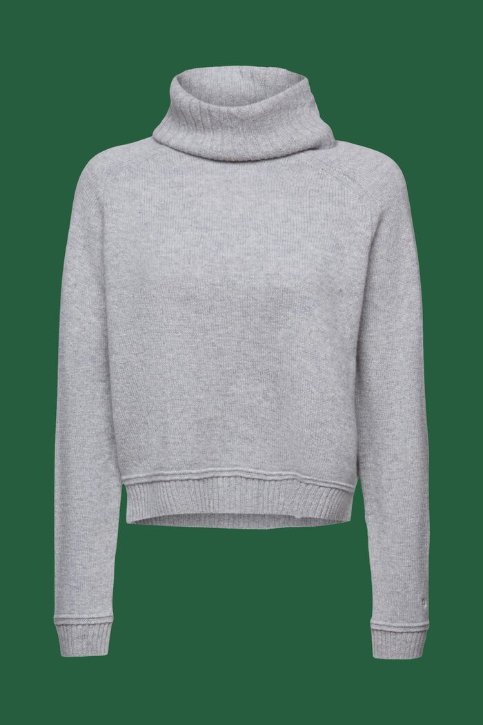 Cashmere Turtleneck Sweater, LIGHT GREY, detail image number 6