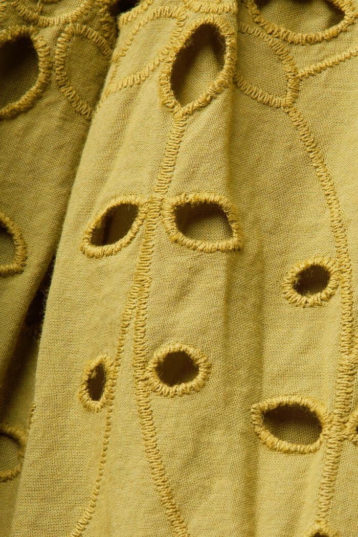 Eyelet embroidered mini skirt, 100% cotton, PISTACHIO GREEN, detail image number 5