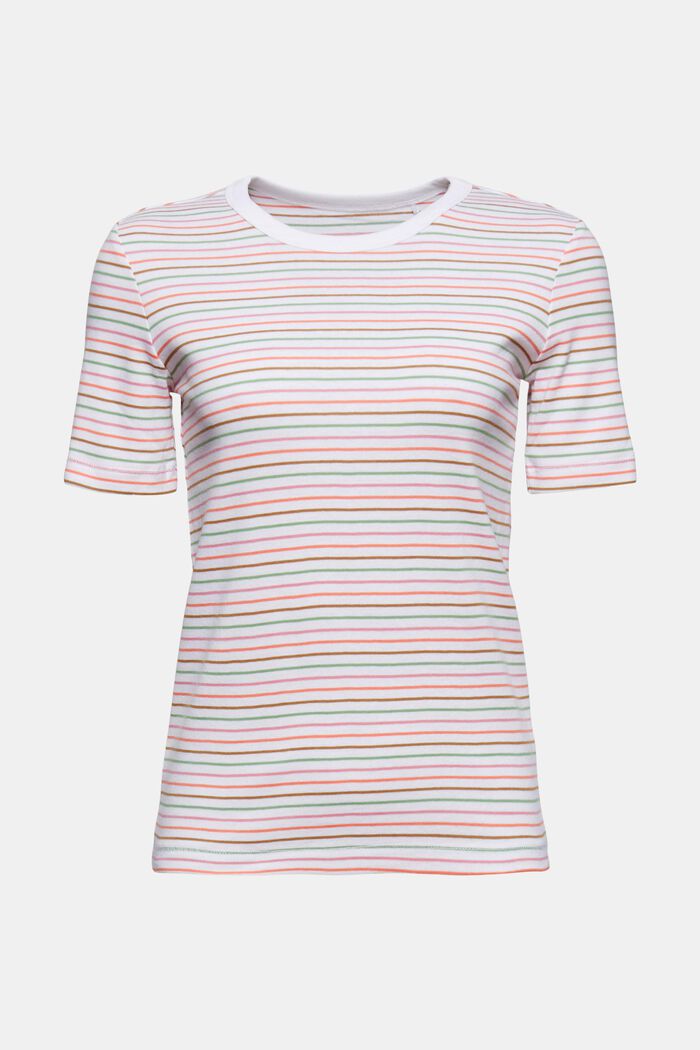 Striped T-shirt made of 100% organic cotton, WHITE, overview