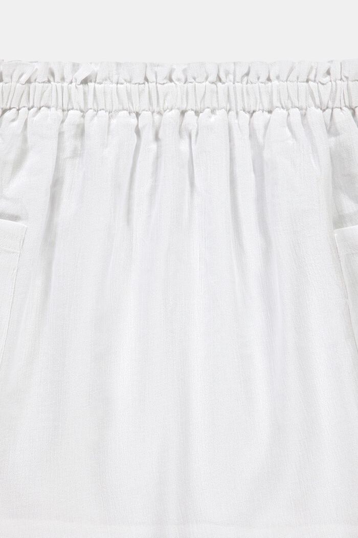 Skirt with an elasticated waistband, 100% cotton, WHITE, detail image number 2