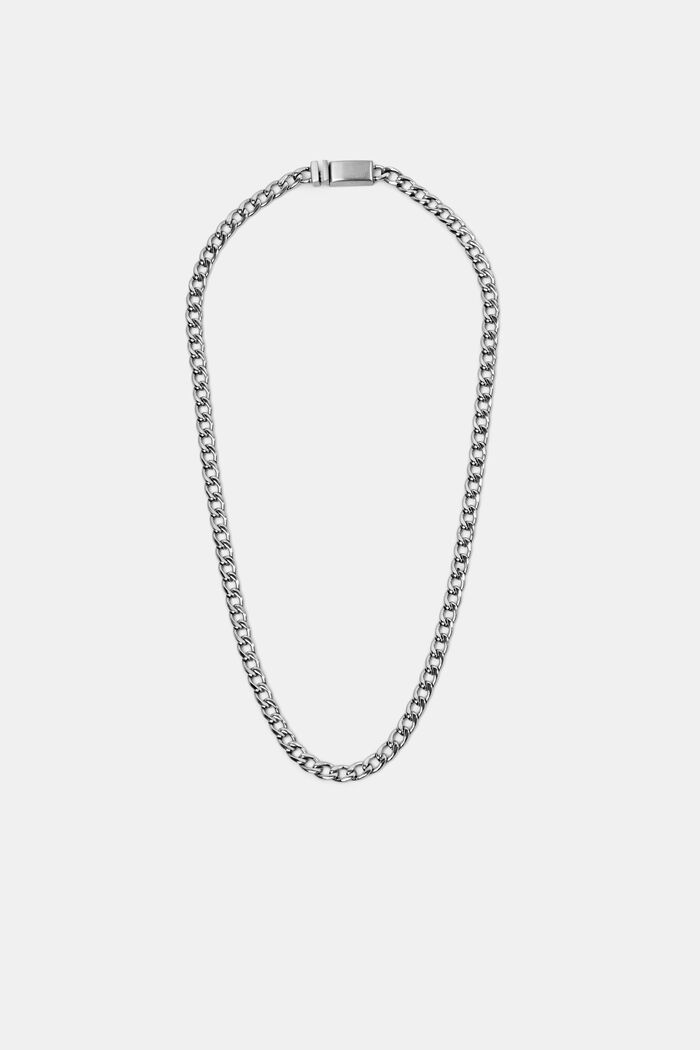 Chain necklace with chunky mid piece, SILVER, detail image number 0
