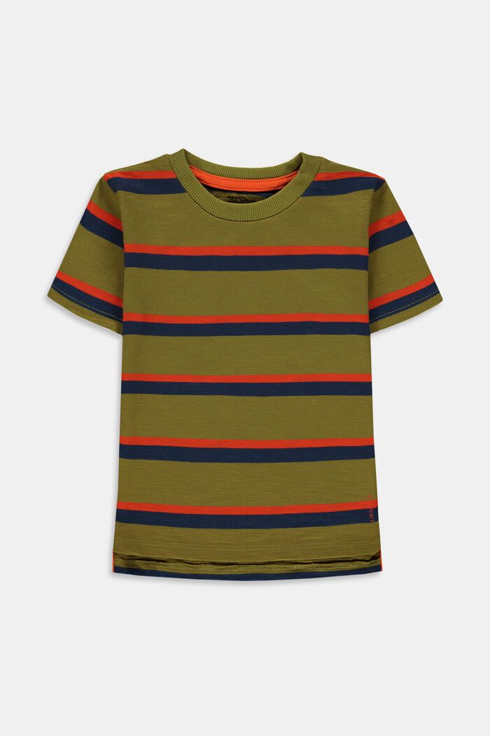 Striped T-shirt in 100% cotton, KIWI, overview