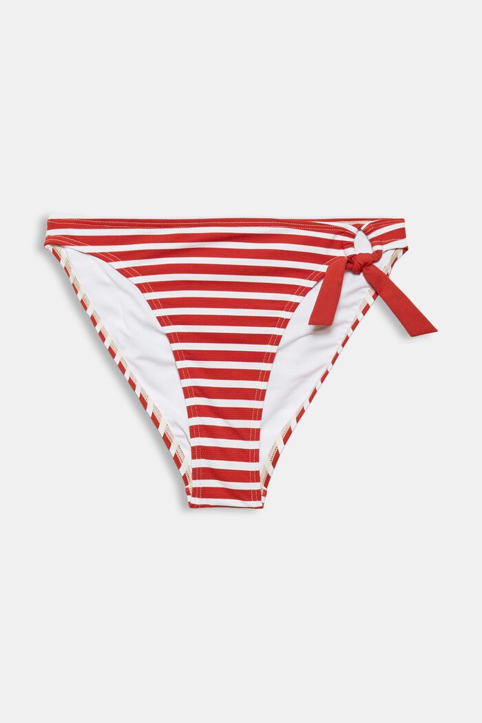 Recycled: striped bikini briefs, RED, detail image number 1