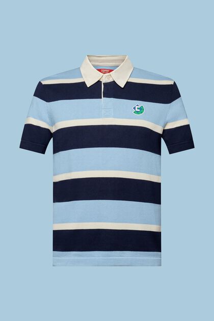 Striped Logo Cotton Polo T-Shirt