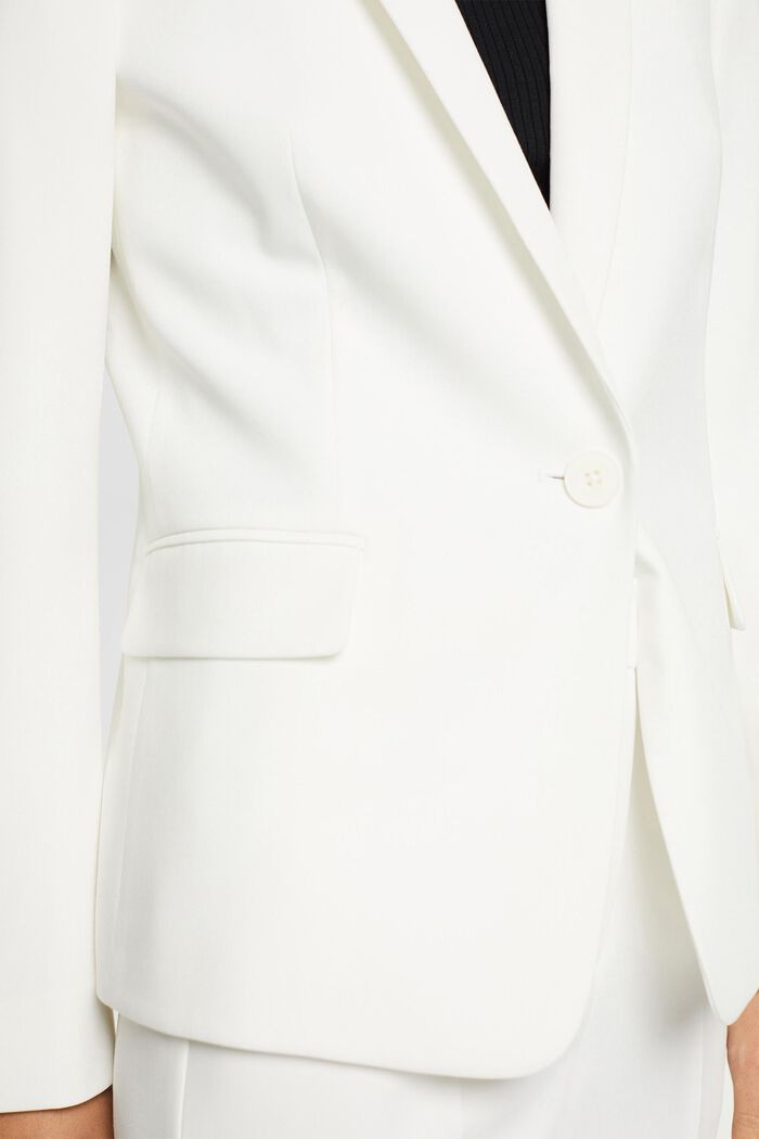 Fitted one-button blazer , OFF WHITE, detail image number 2