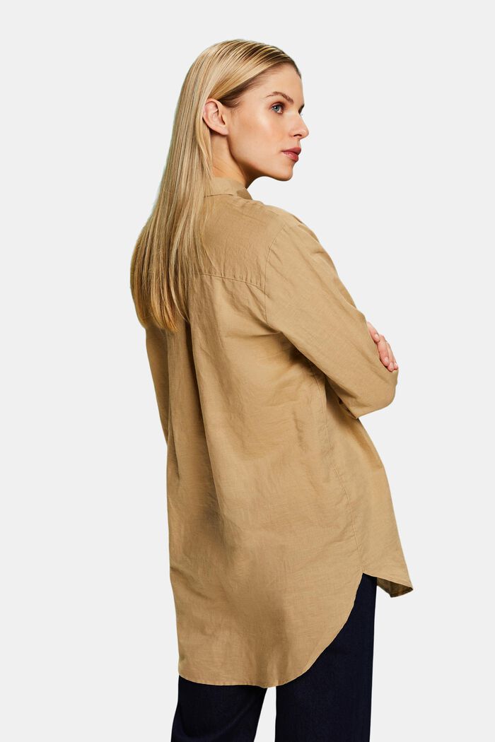 Linen Blend Shirt, BEIGE, detail image number 2