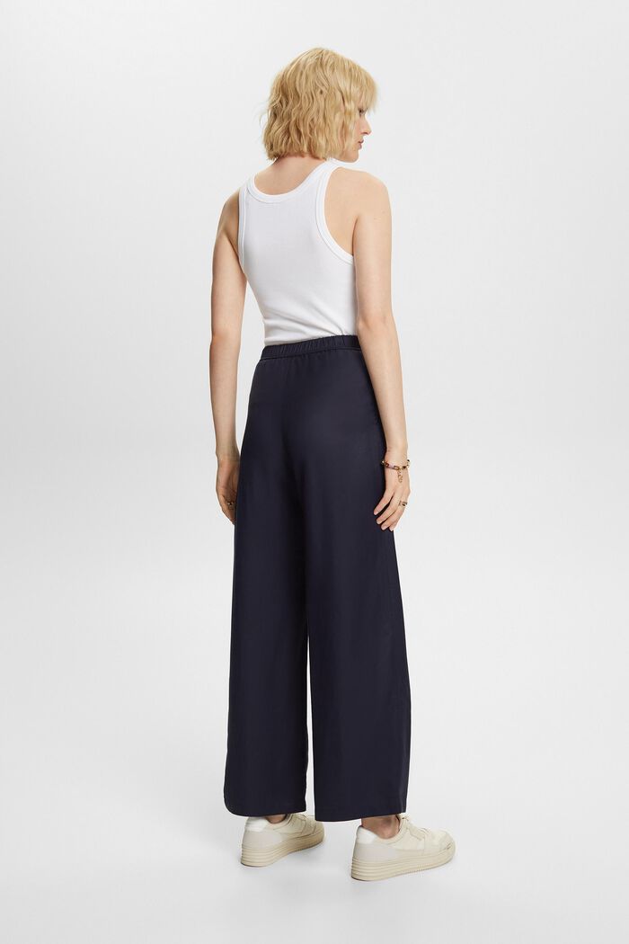 Belted Woven Wide Leg Pants, NAVY, detail image number 3