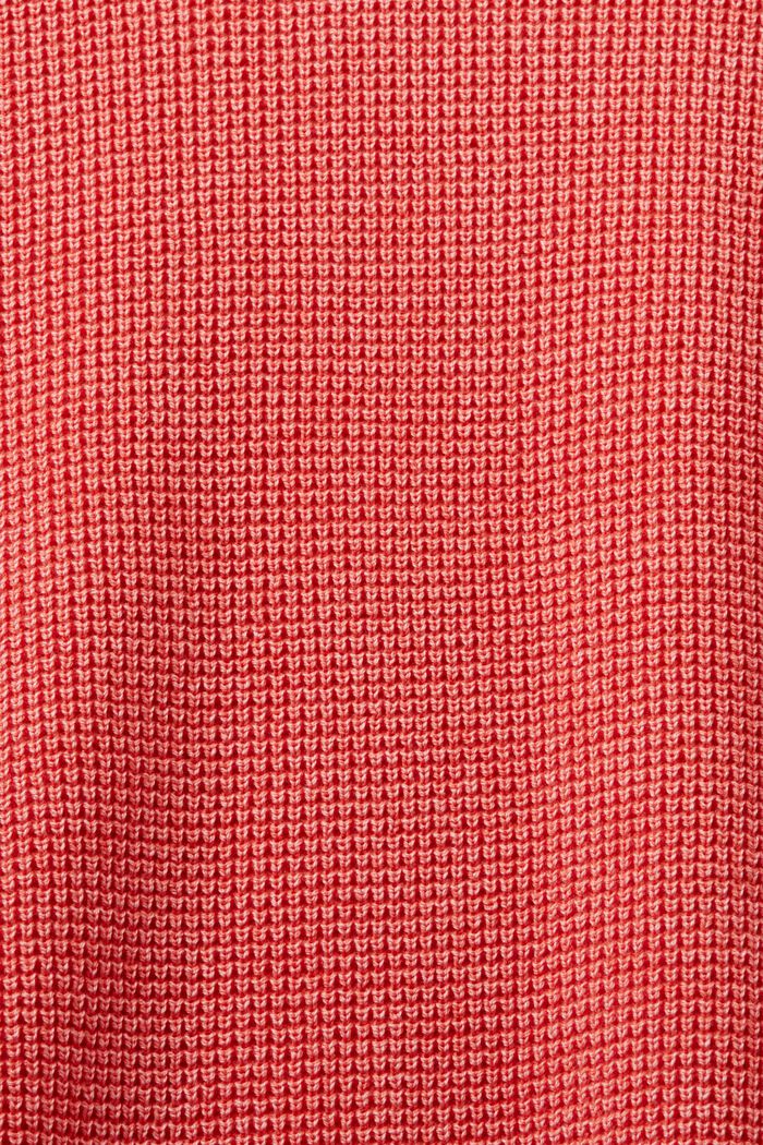 Basic crewneck jumper, 100% cotton, CORAL RED, detail image number 4