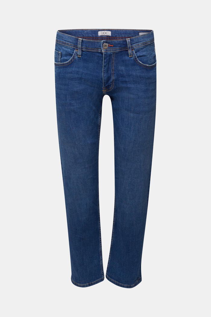 Basic jeans with organic cotton, BLUE MEDIUM WASHED, detail image number 0
