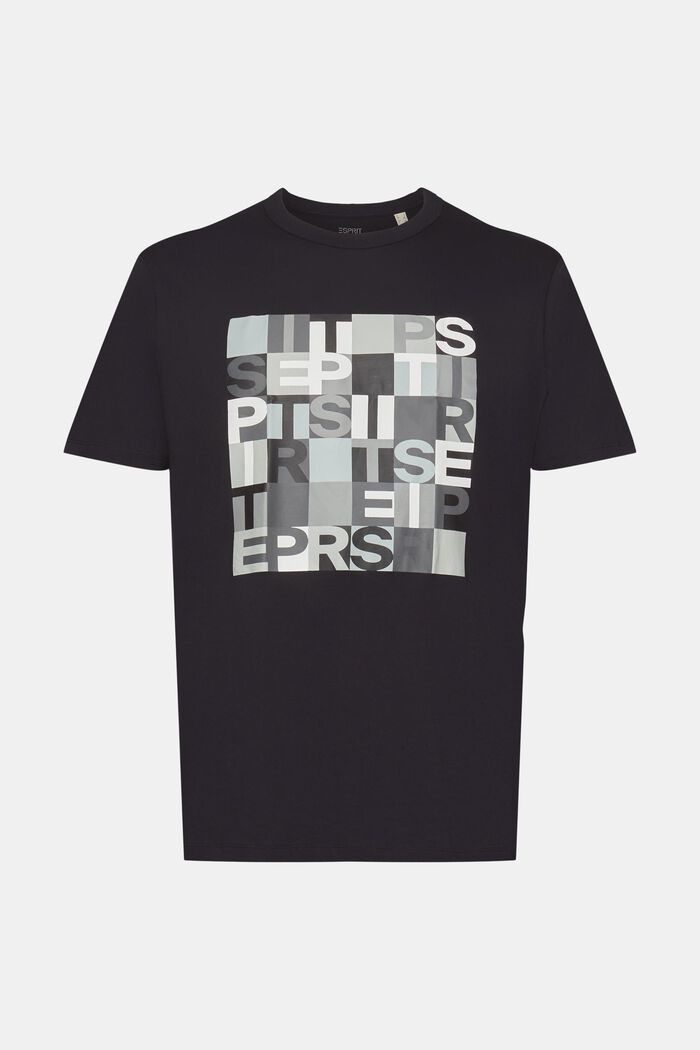 T-shirt with logo print, organic cotton, BLACK, detail image number 7