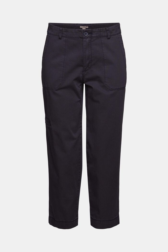 Capri trousers in pima cotton, NAVY, detail image number 7
