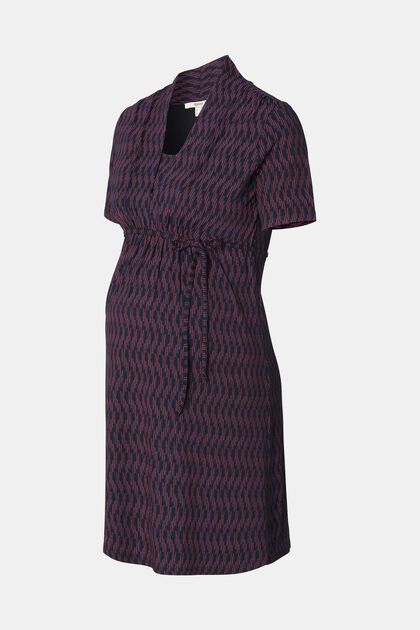 Patterned jersey dress with nursing function