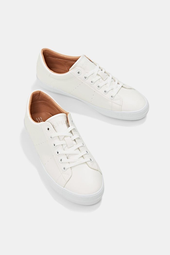 Faux leather trainers, WHITE, detail image number 6