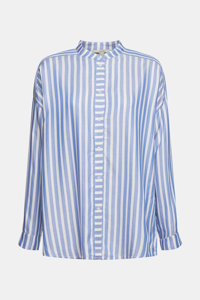 Containing TENCEL™: striped oversized blouse, LIGHT BLUE, detail image number 7