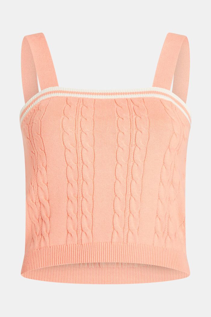 Dolphin logo cable sweater camisole, PINK, detail image number 5