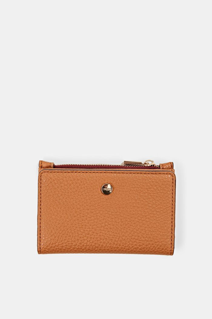 Vegan: small faux leather wallet, RUST BROWN, detail image number 0