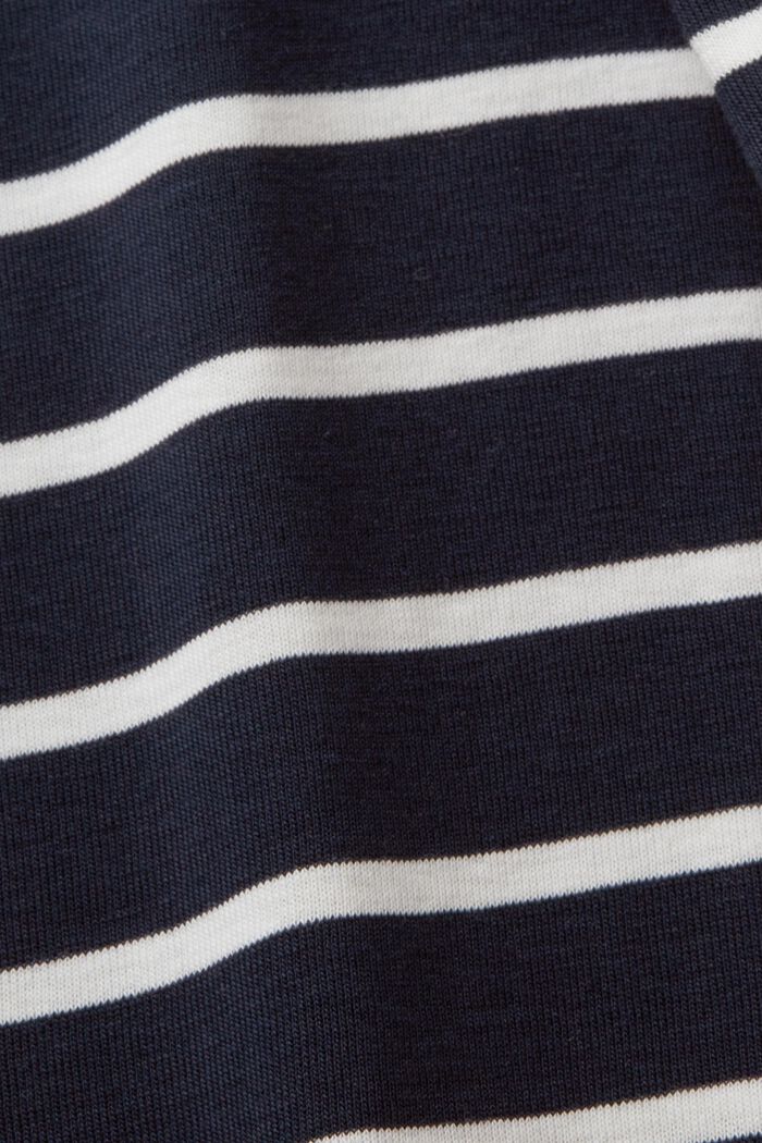 Striped Round Neck Cotton Top, NAVY, detail image number 5