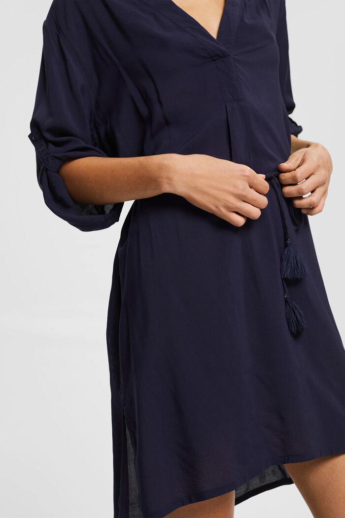Beach tunic made of LENZING™ ECOVERO™, NAVY, detail image number 1