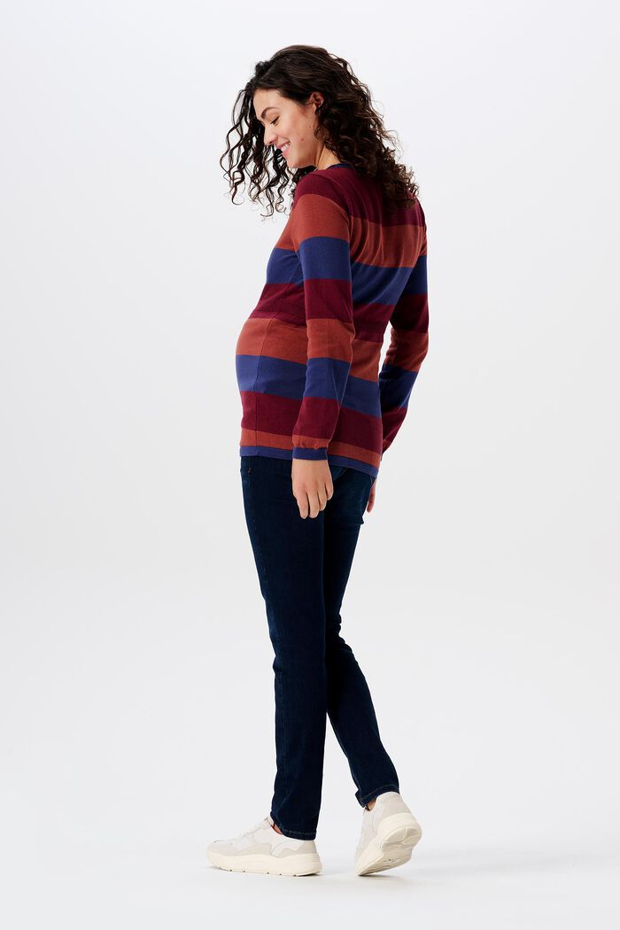 Striped Crewneck Sweater, BROWN, detail image number 2