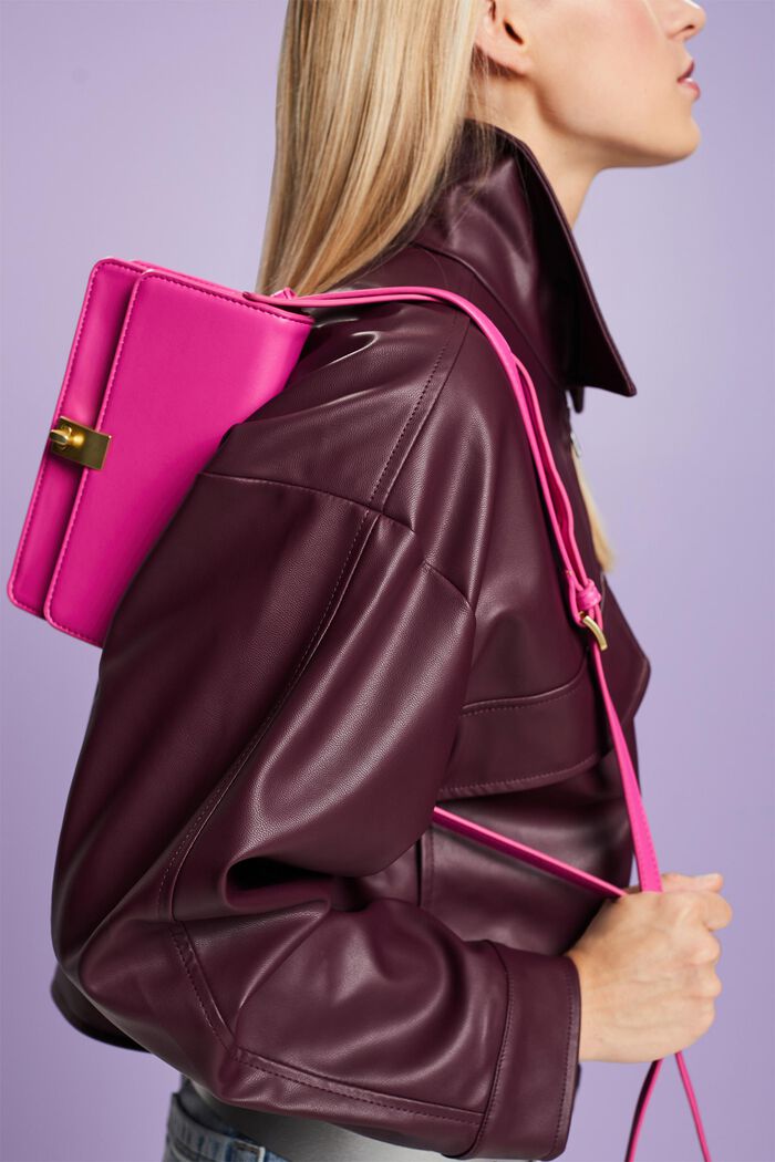 Oversized Faux Leather Blouson, AUBERGINE, detail image number 2