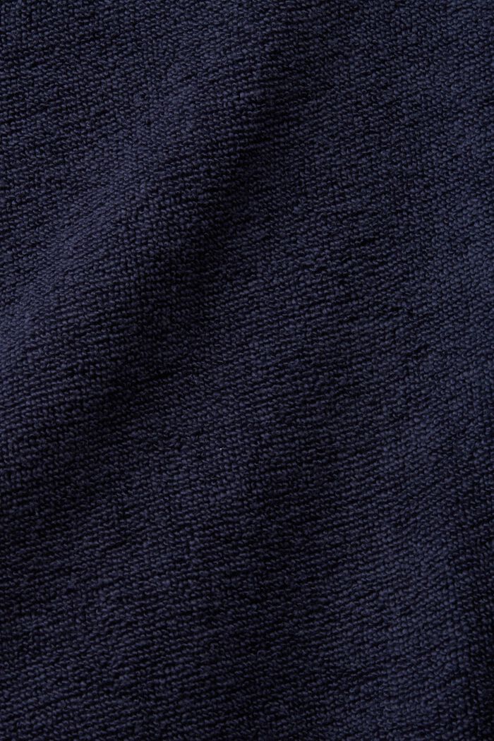Terry cloth bathrobe with striped lining, NAVY BLUE, detail image number 5